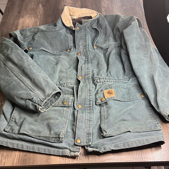 Carhartt Other - Vintage Carhartt Men's CB5043 Green Duck Duster Blanket Lined & Tan Accents